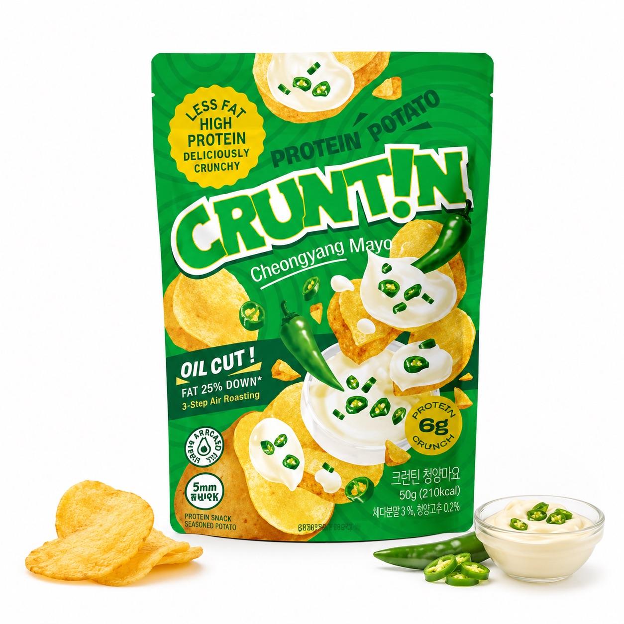 CRUNTIN 5mm Whole Potato Chips Cheongyang Mayo 55g
