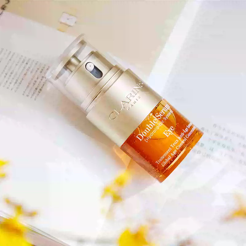 New Clarins Double Serum Hydrolipidic System Eye Global Age Control 0.6oz/20ml