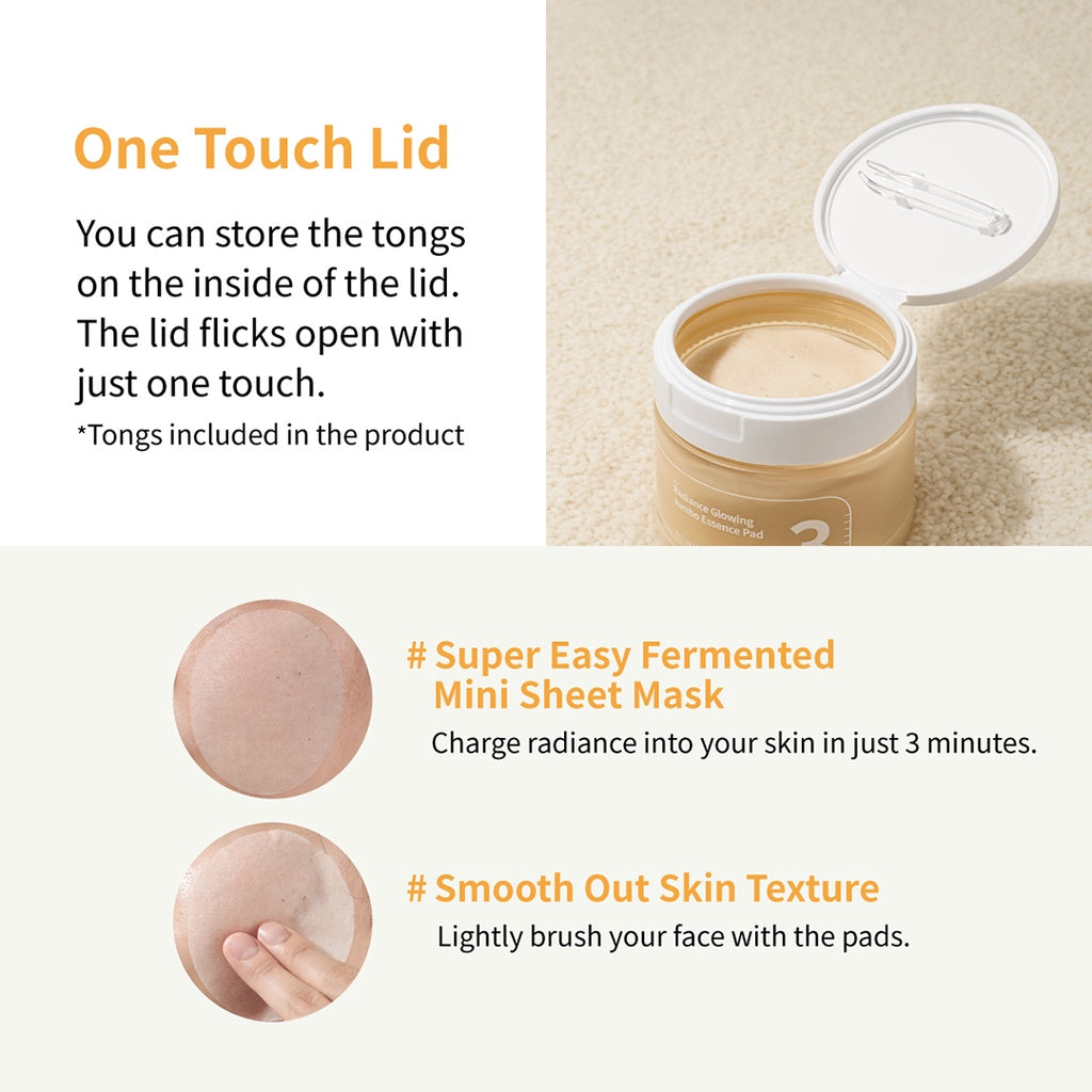Numbuzin No.3 Radiance Glowing Jumbo Essence Pad 150ml / 70 Pads