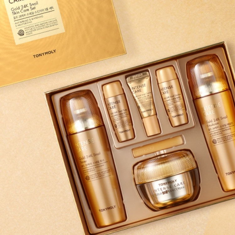 TONYMOLY Intense Care Gold 24K Snail Skin Care Set(toner+emulsion+cream)