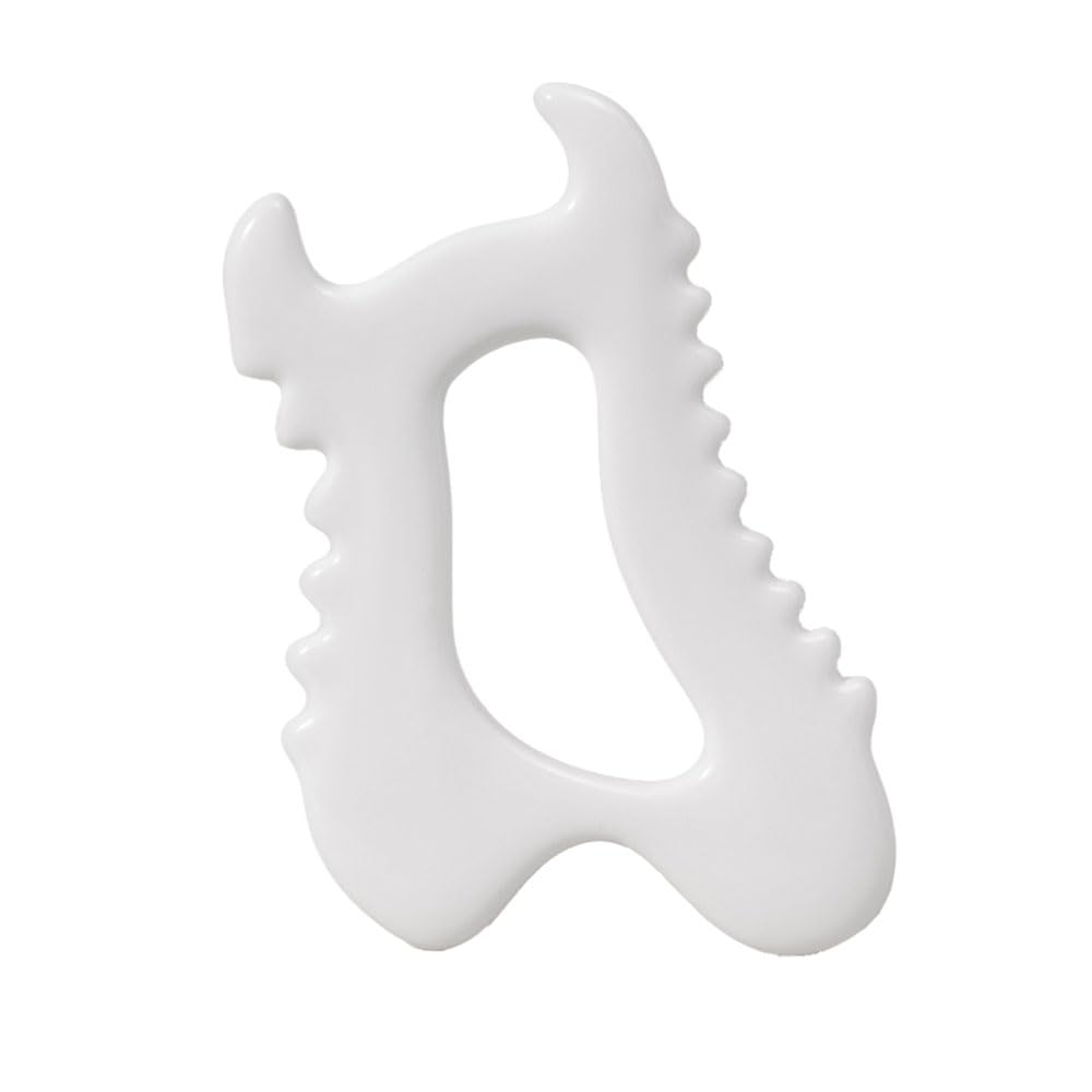 iNhak Ceramic Massager Natural White Clay Handheld full Body & face Ceramic Gua sha Massager for Muscle Relaxation limproved Blood Circulation 161g