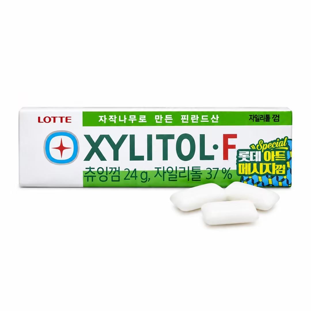 Lotte Green Xylitol Chewing Gum 24g Cool mint taste, xylitol composition, delivers fresh‑breath feeling