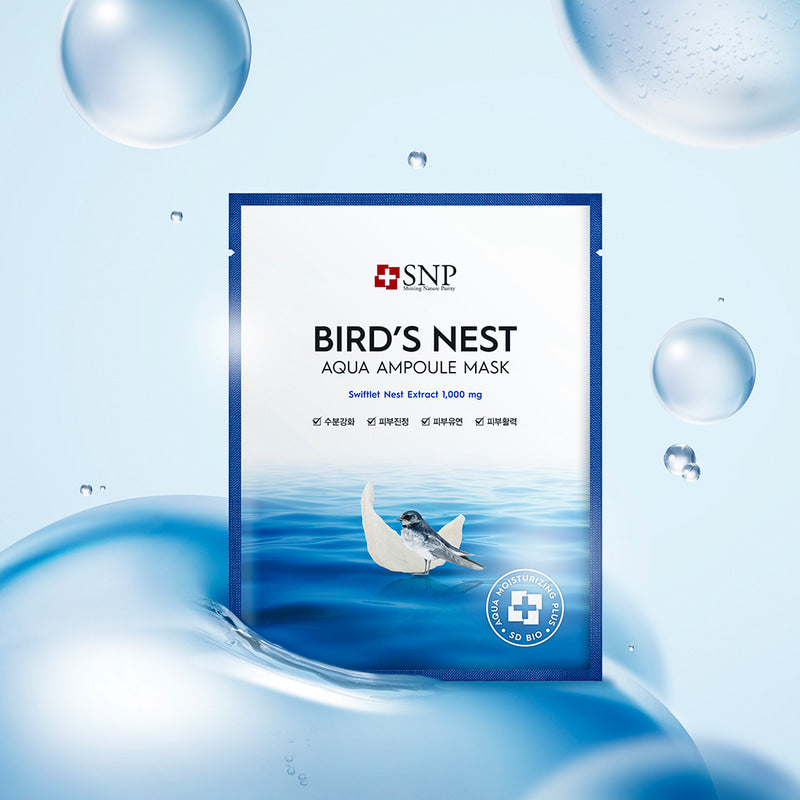 SNP BIRD'S NEST AQUA AMPOULE MASK 25ml x 10pcs