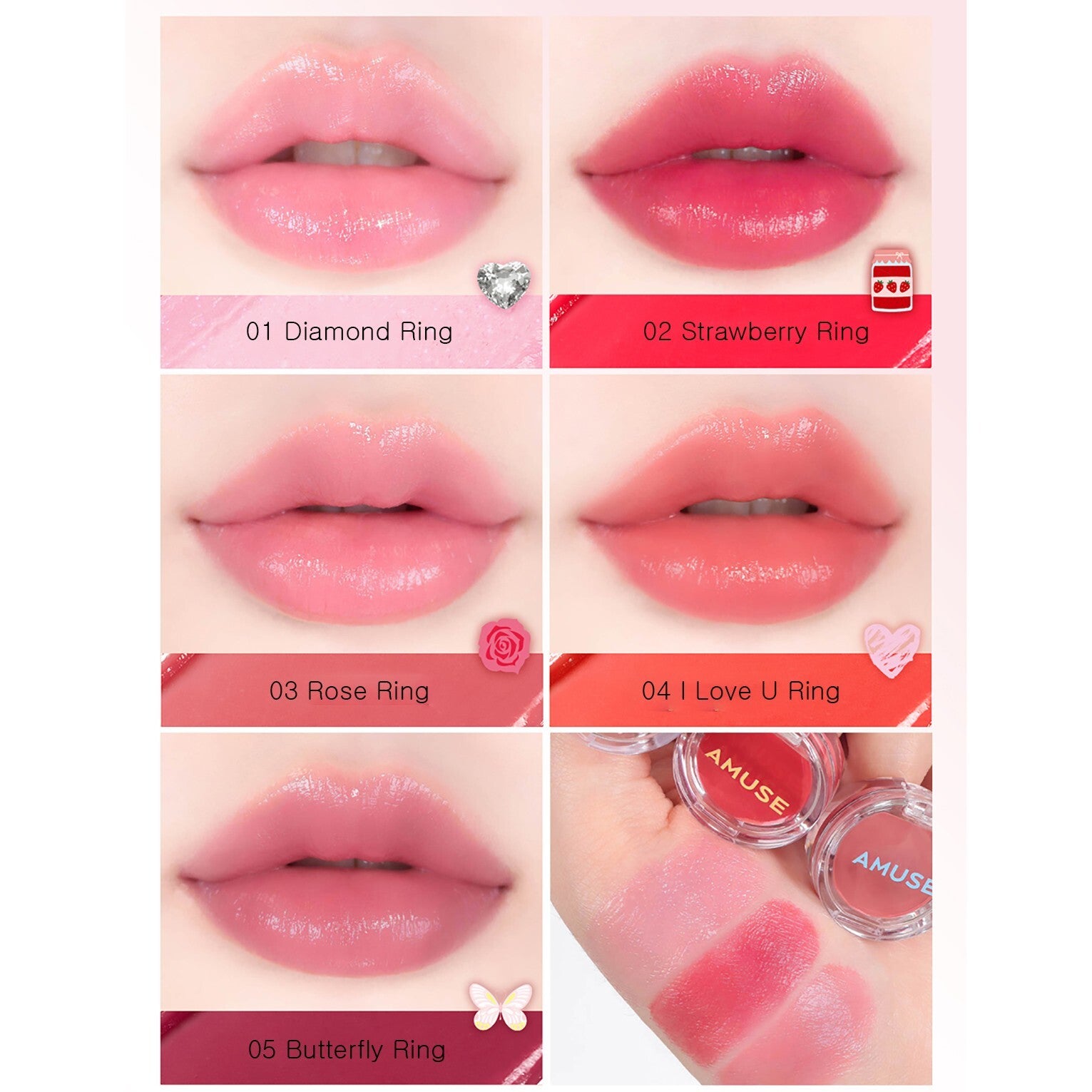 AMUSE Ring Lip Balm 0.9g 5colors