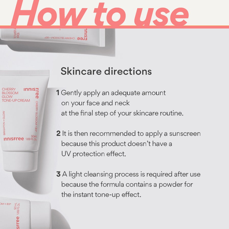 Innisfree Jeju Cherry Blossom Tone-Up Cream (50ml / 1.69 Fl.Oz) – Brightening & Hydrating Face Cream For Radiant, Even-Toned Skin