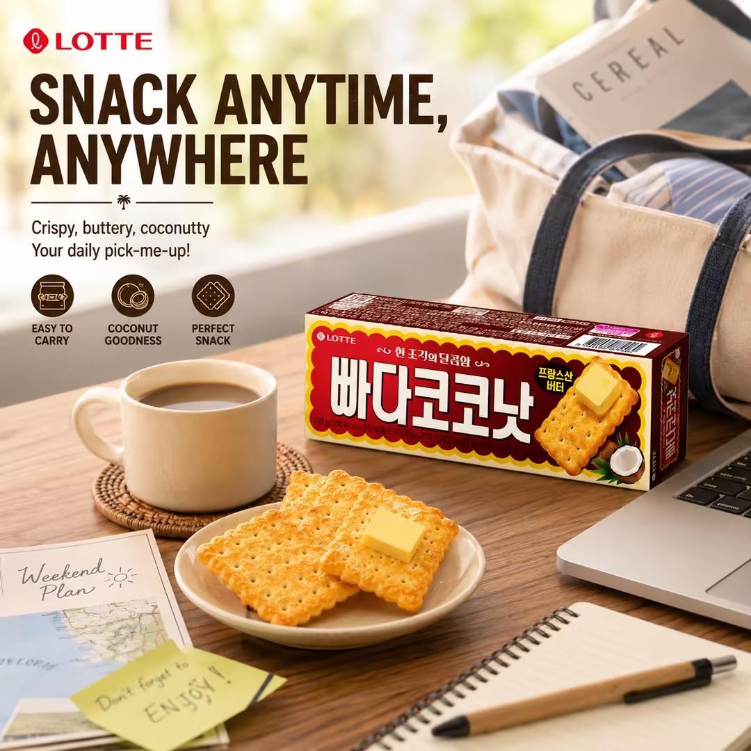 Lotte Butter Coconut Crispy Biscuits 100g
