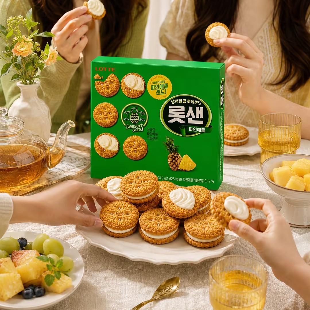 Lotte Pineapple Filled Biscuits 315g