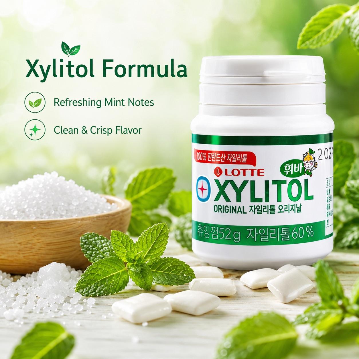 Lotte Xylitol Chewing Gum 52g Refreshing long‑lasting taste, xylitol formula, freshens oral feeling