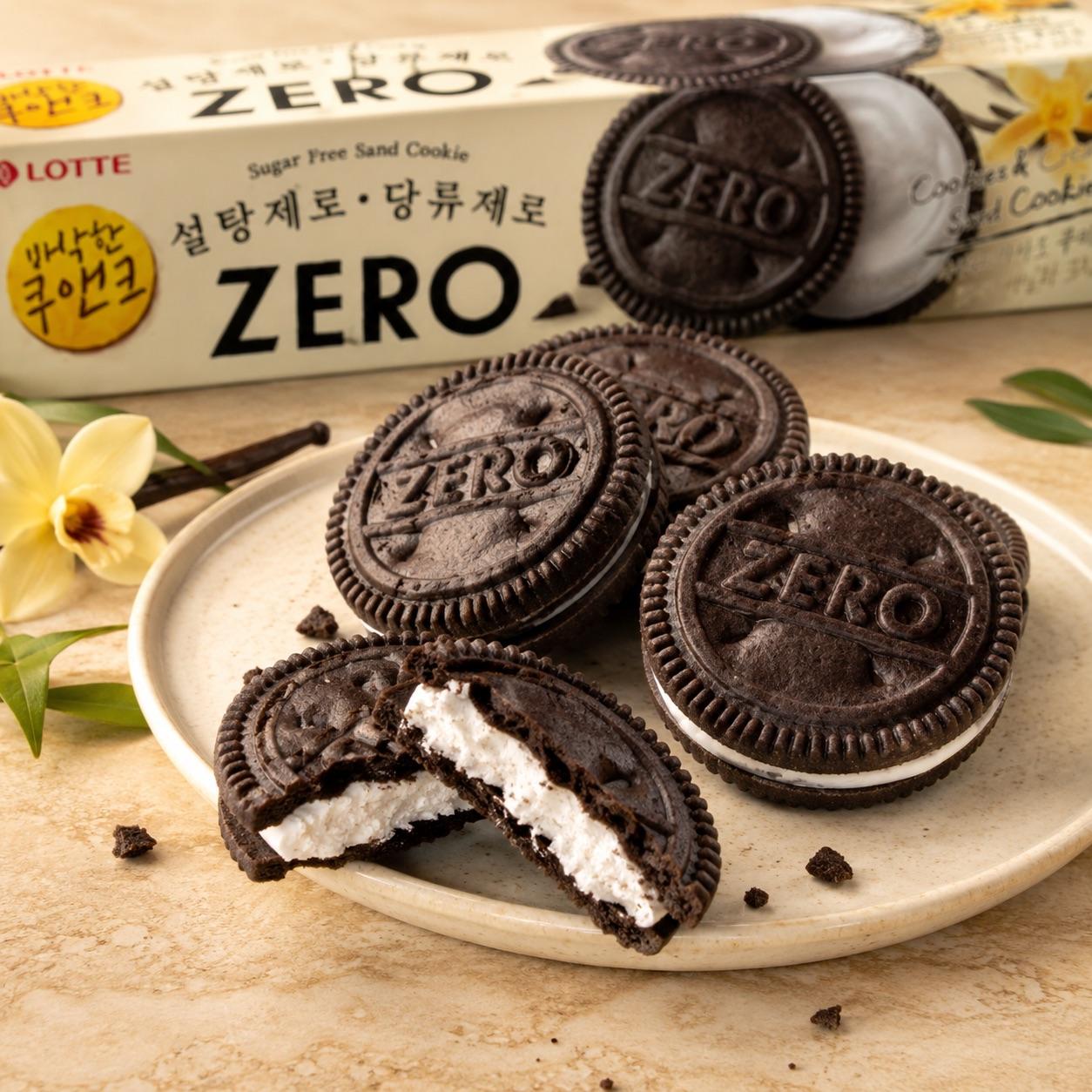 Lotte ZERO Cream‑Filled Cocoa Biscuits 96g