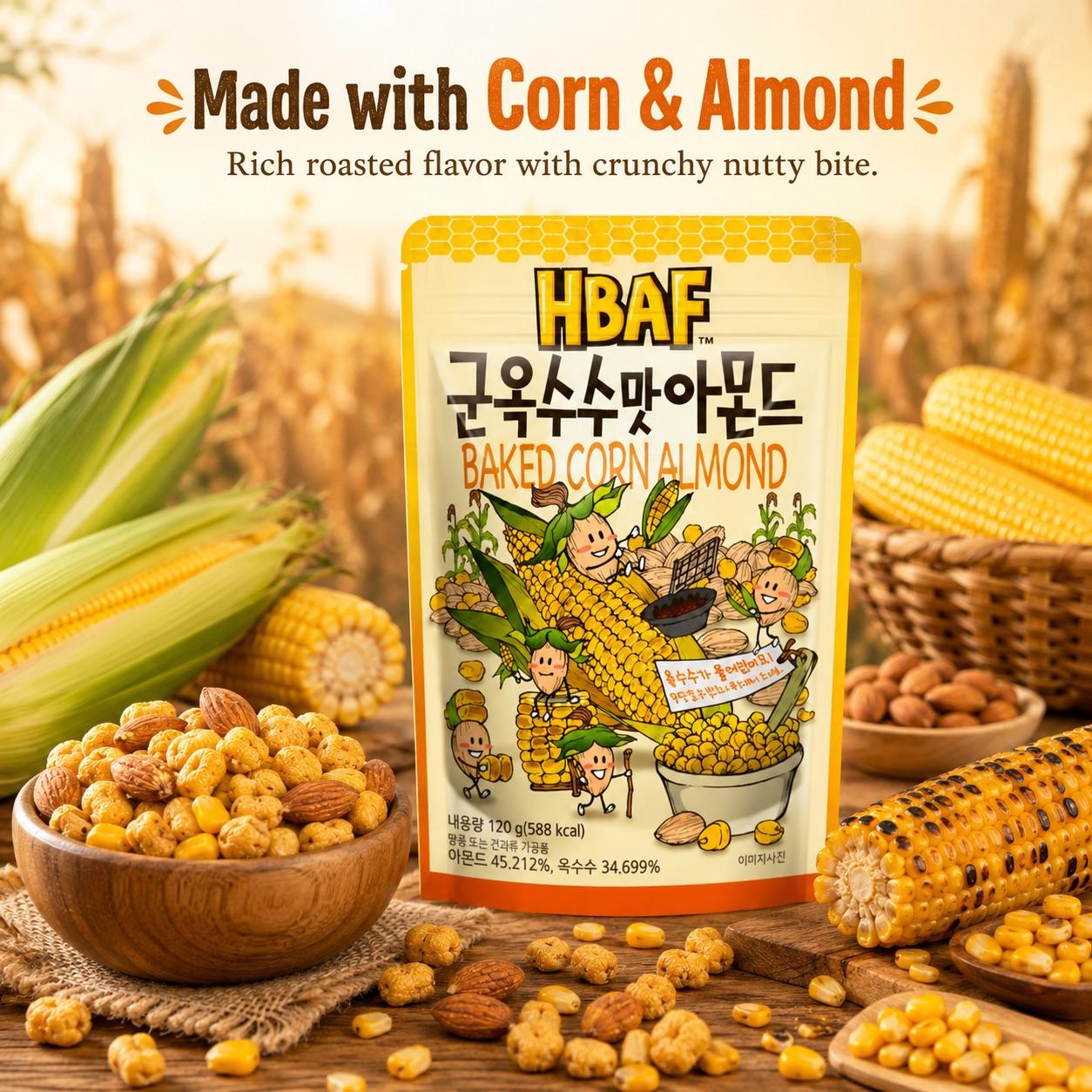 HBAF Baked Corn Almond 120g