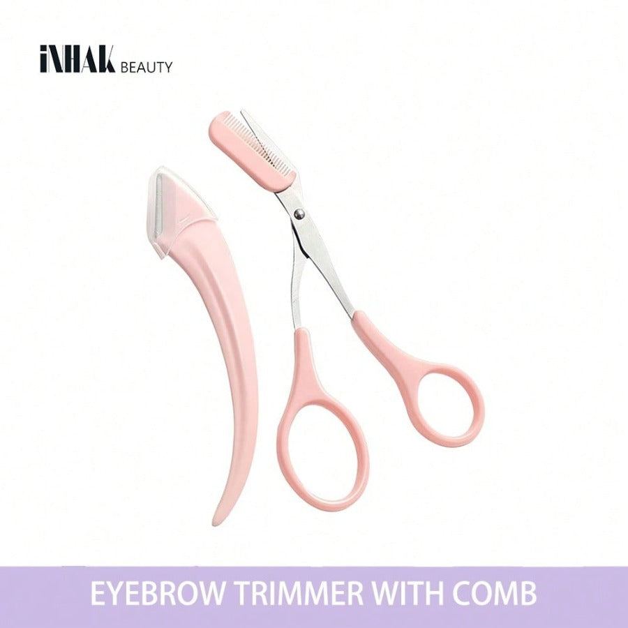 INHAK Eyebrow Trimmer & Scissors Set With Comb – Precise, Easy Grooming For Perfect Eyebrows