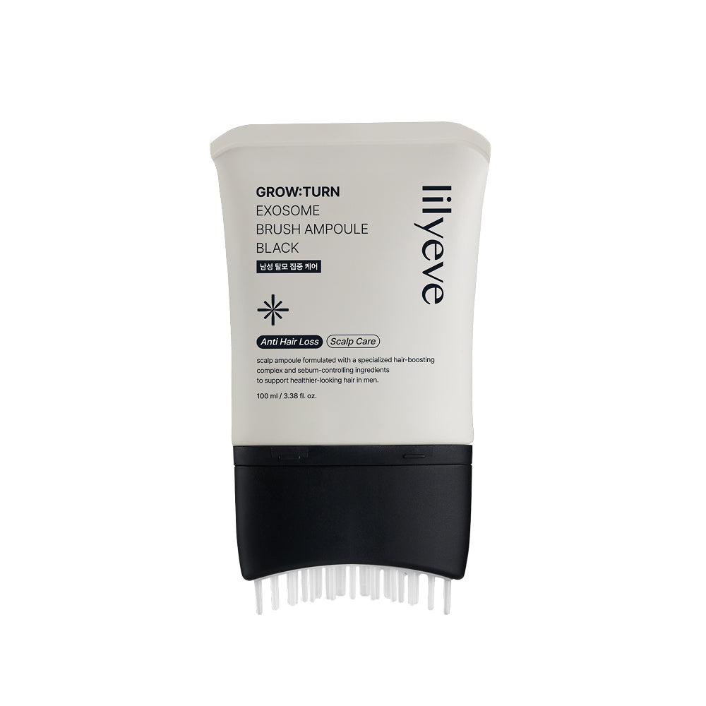 lilyeve Grow Turn Exosome Brush Ampoule Prime 100ml, Built-in Brush,Suit for man,Heartleaf-Derived Exosomes to Revitalize, for Male Pattern Hair Loss, Korean Hair Care,