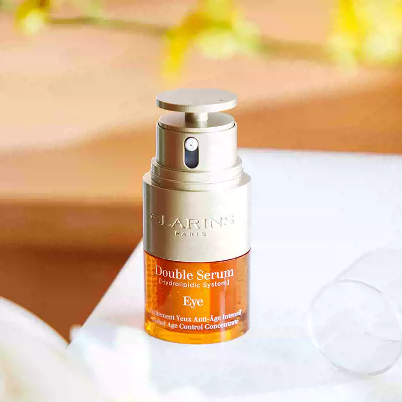 New Clarins Double Serum Hydrolipidic System Eye Global Age Control 0.6oz/20ml