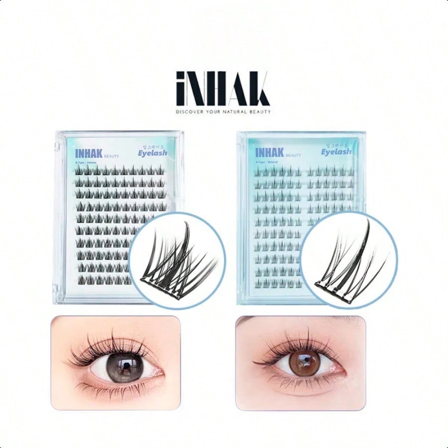 INHAK Upgrade Glue-Free Eyelash – Natural Curl, Self-Adhesive, No Glue Needed, Reusable, Lightweight & Comfortable False Lashes For Effortless Application