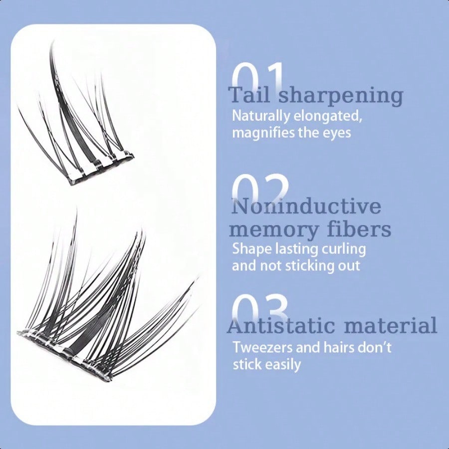 INHAK Upgrade Glue-Free Eyelash – Natural Curl, Self-Adhesive, No Glue Needed, Reusable, Lightweight & Comfortable False Lashes For Effortless Application
