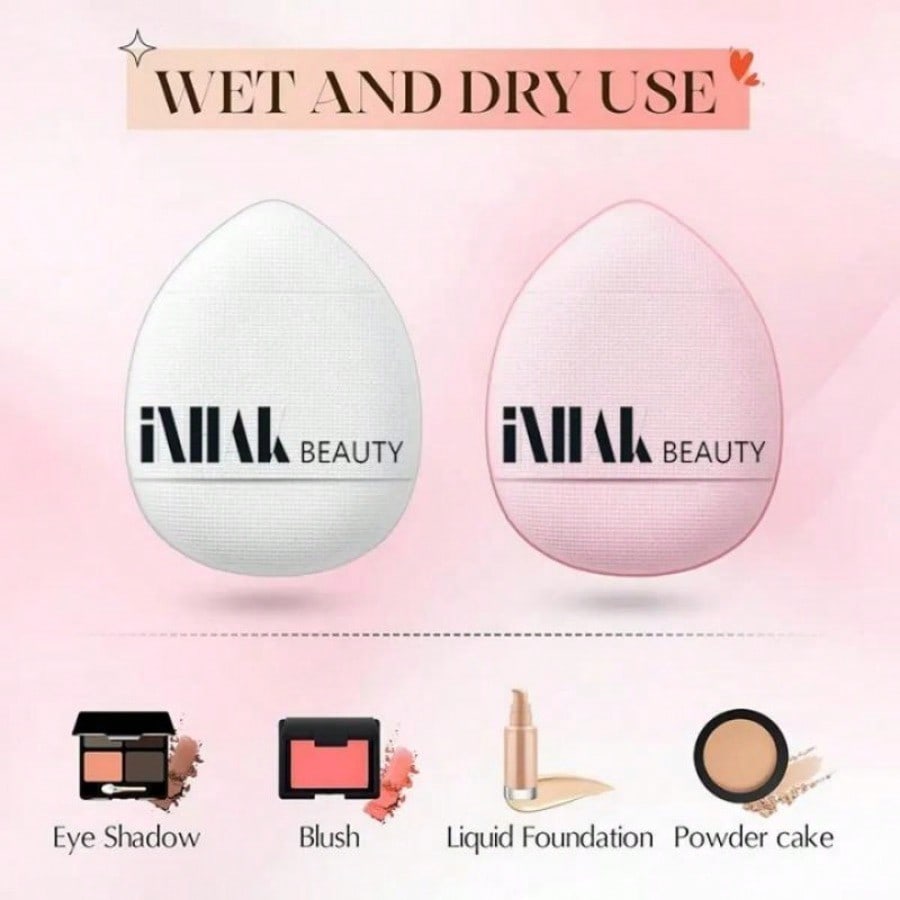 INHAK Mini Air Cushion Puff - Soft, Reusable, Non-Latex, Flawless Makeup Application, Lightweight & Travel-Friendly