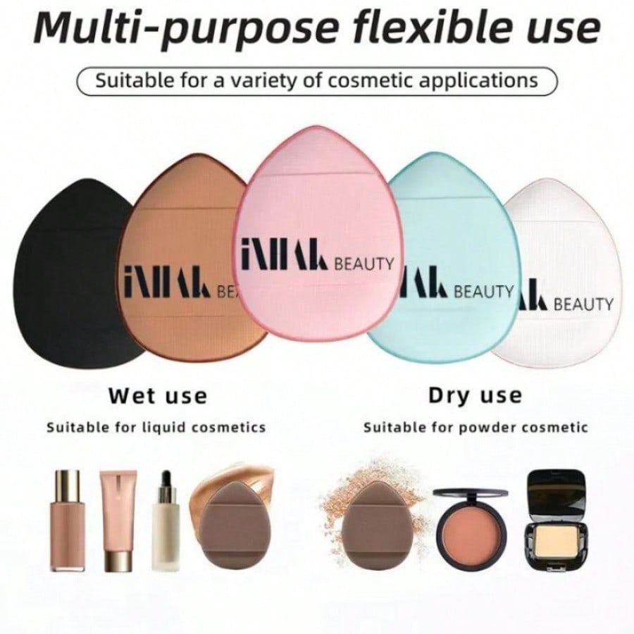 INHAK Mini Air Cushion Puff - Soft, Reusable, Non-Latex, Flawless Makeup Application, Lightweight & Travel-Friendly