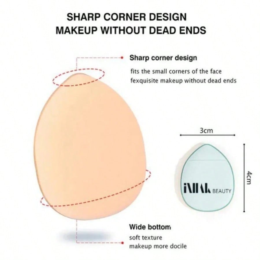 INHAK Mini Air Cushion Puff - Soft, Reusable, Non-Latex, Flawless Makeup Application, Lightweight & Travel-Friendly