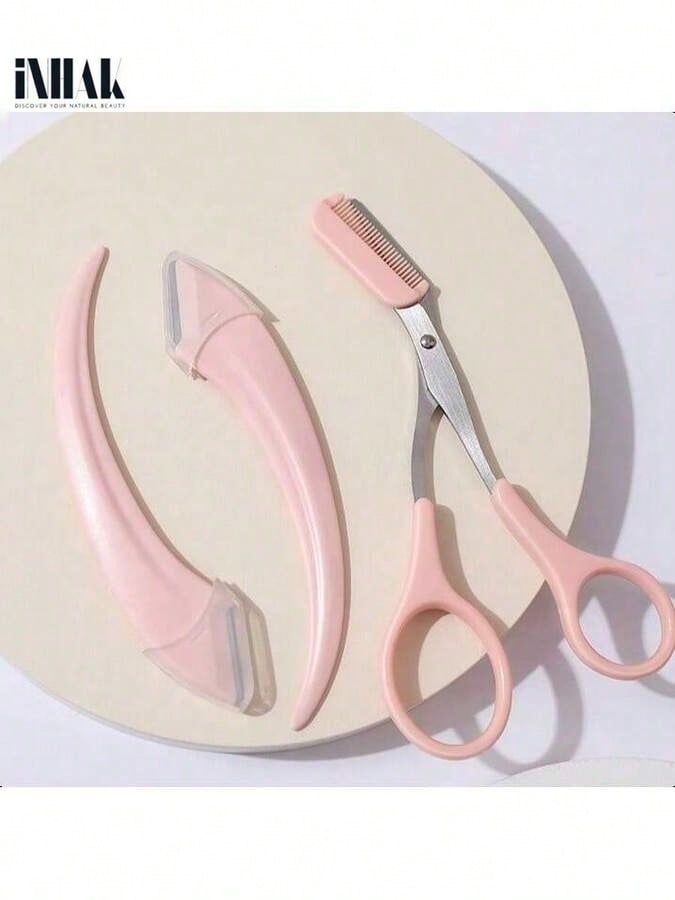 INHAK Eyebrow Trimmer & Scissors Set With Comb – Precise, Easy Grooming For Perfect Eyebrows