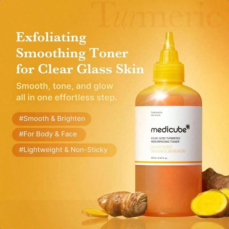 Medicube Kojic Acid Turmeric Smoothing Toner For Face & Body |250ml