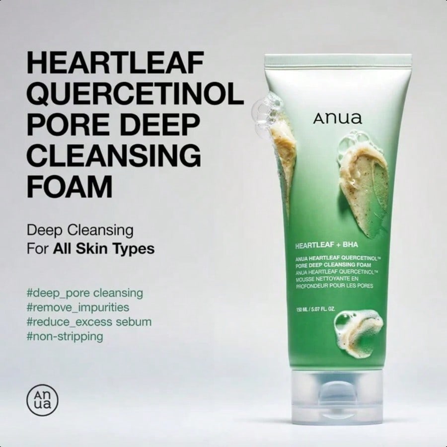 ANUA  Heartleaf Calm & Cleanse Duo (Cleansing Foam 150ml + Toner 250ml)+Heartleaf 77 Soothing Mask Sheet 5ea