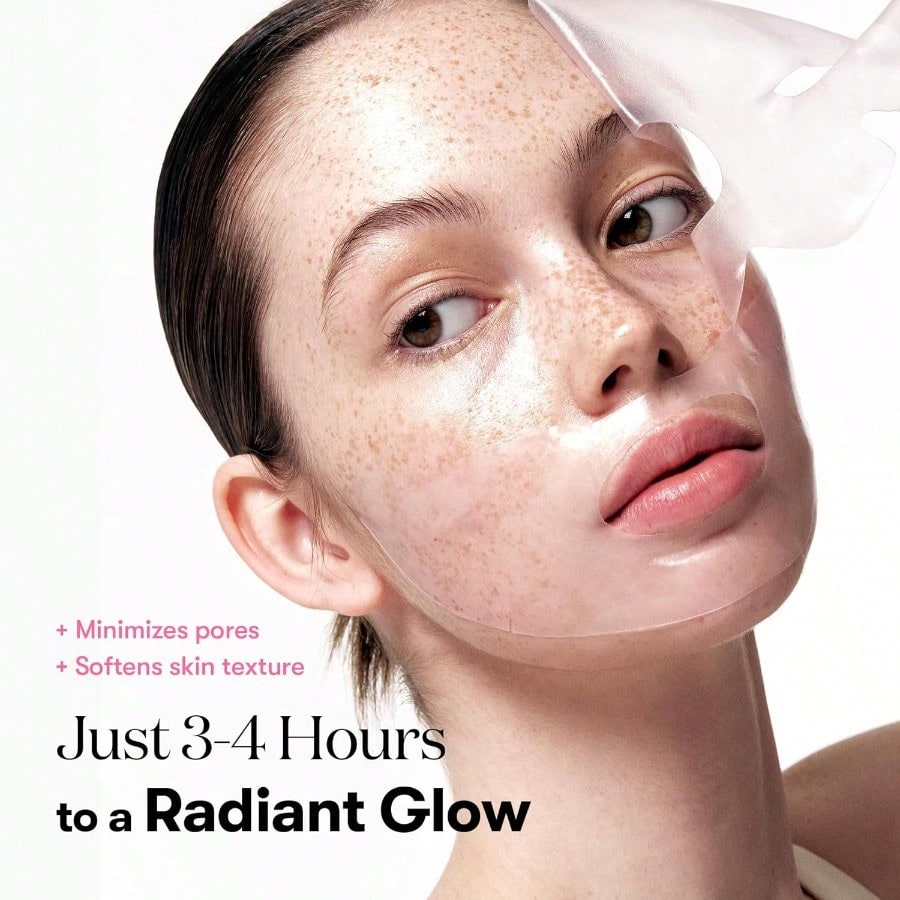 VT  COSMETICS Collagen Reedle Shot 100 2-Step Hydrogel Mask(34.5gx4ea), Intensive Firming, Exosome 500Da Collagen, Fine Lines, Overnight Melting Mask, Korean Facial Mask, Pink Collagen