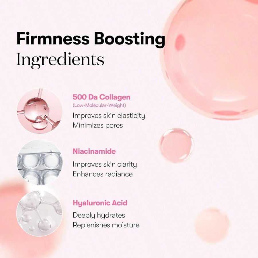 VT  COSMETICS Collagen Reedle Shot 100 2-Step Hydrogel Mask(34.5gx4ea), Intensive Firming, Exosome 500Da Collagen, Fine Lines, Overnight Melting Mask, Korean Facial Mask, Pink Collagen