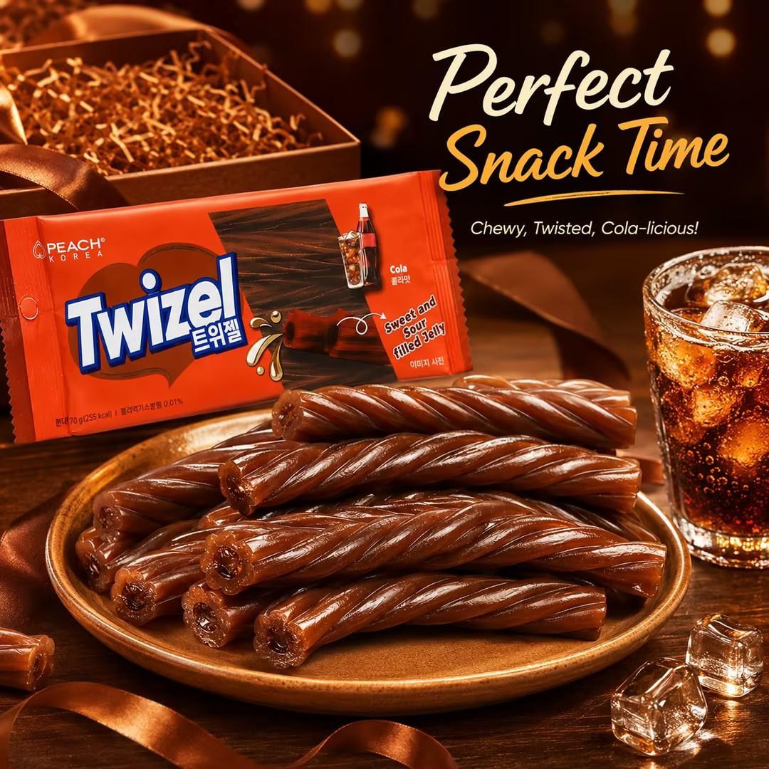 YEM Cola Flavored Long Strip Filled Gummy Candy 70g | Bubbly cola taste, soft bouncy texture, tasty creamy filling
