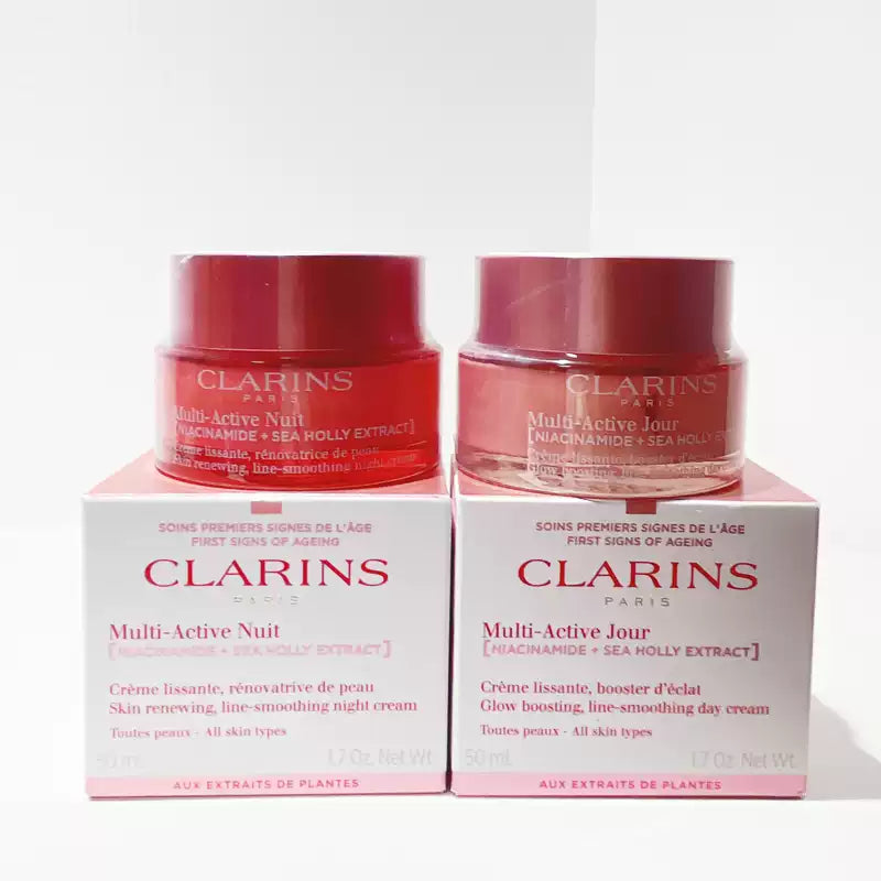 Clarins Multi-Active Nuit (Niacinamide + Sea Holly Extract) Day Night Cream  All Type Skin  -50ML