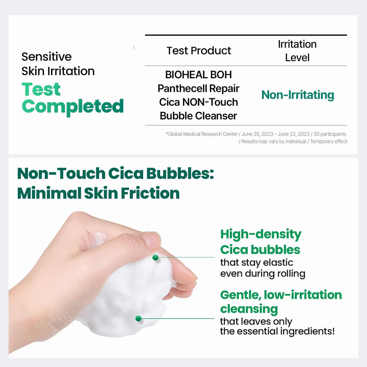 BIOHEAL BOH Panthenol Centella Bubble Cleanser 150ml, Foaming Facial Cleanser, Soothing & Repairing