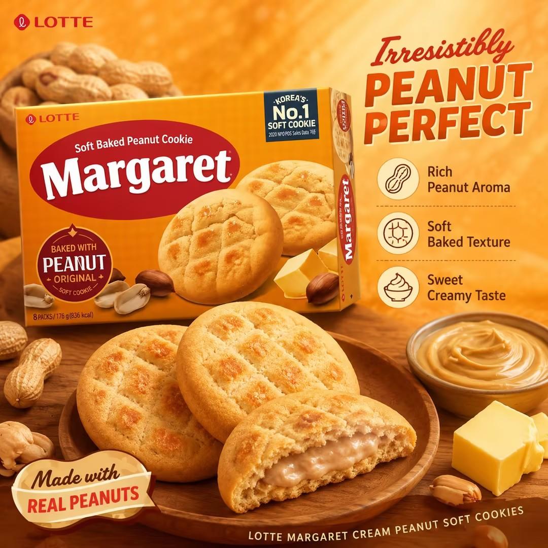 Lotte Margaret Cream Peanut Soft Cookies 176g