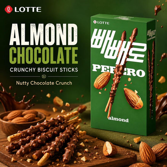 Lotte Pepero Almond Chocolate Biscuit Sticks 32g