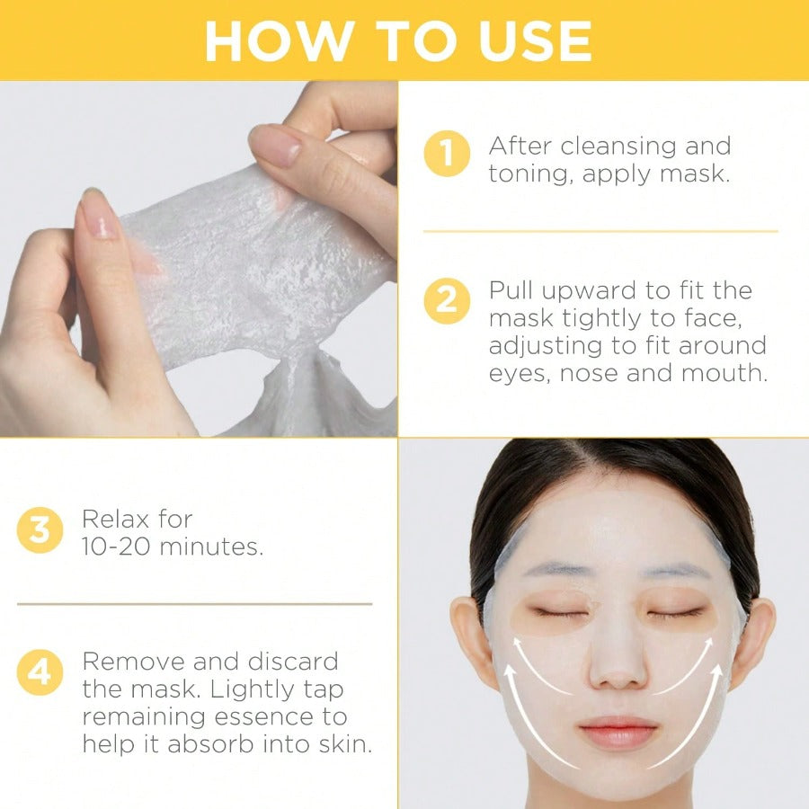 MEDIHEAL Best Korean Sheet Mask - Vita Essential Face Mask 10 Sheets Vitamin Mask For All Skin Types Smoothing Tightening Toning Up Brightening