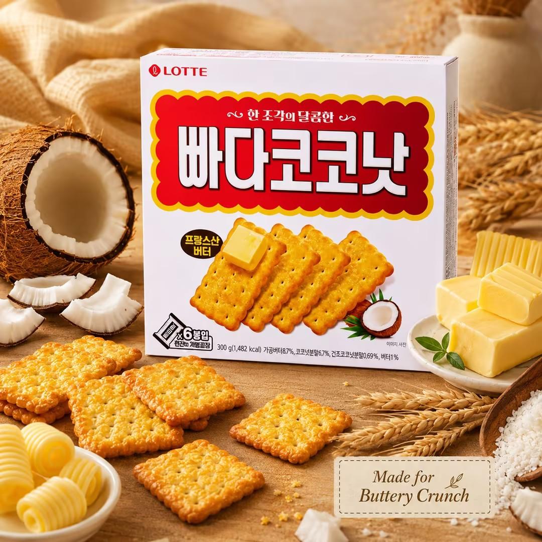 Lotte Butter Coconut Crispy Biscuits 300g