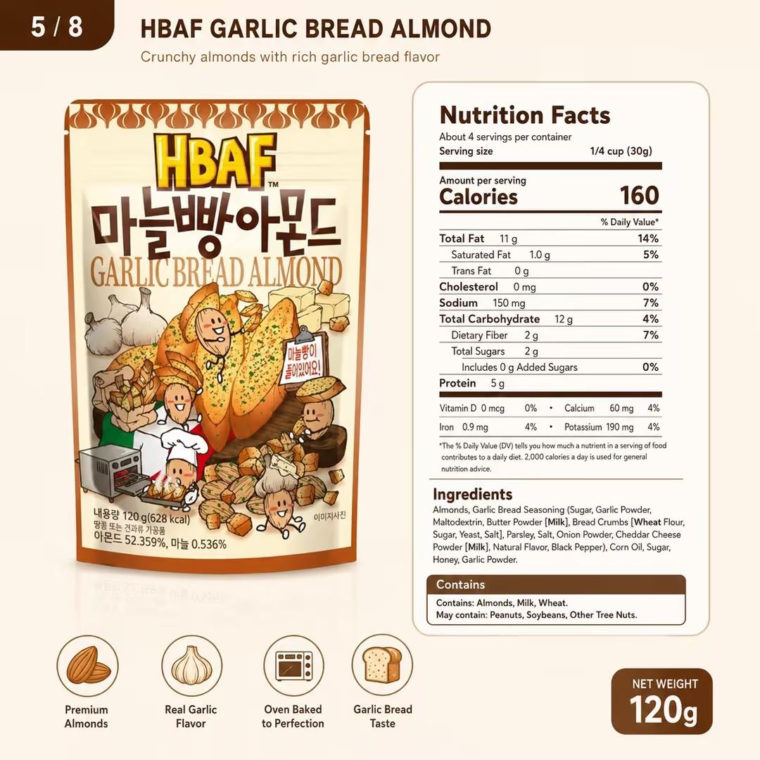 HBAF Garlic Bread Almond 120g