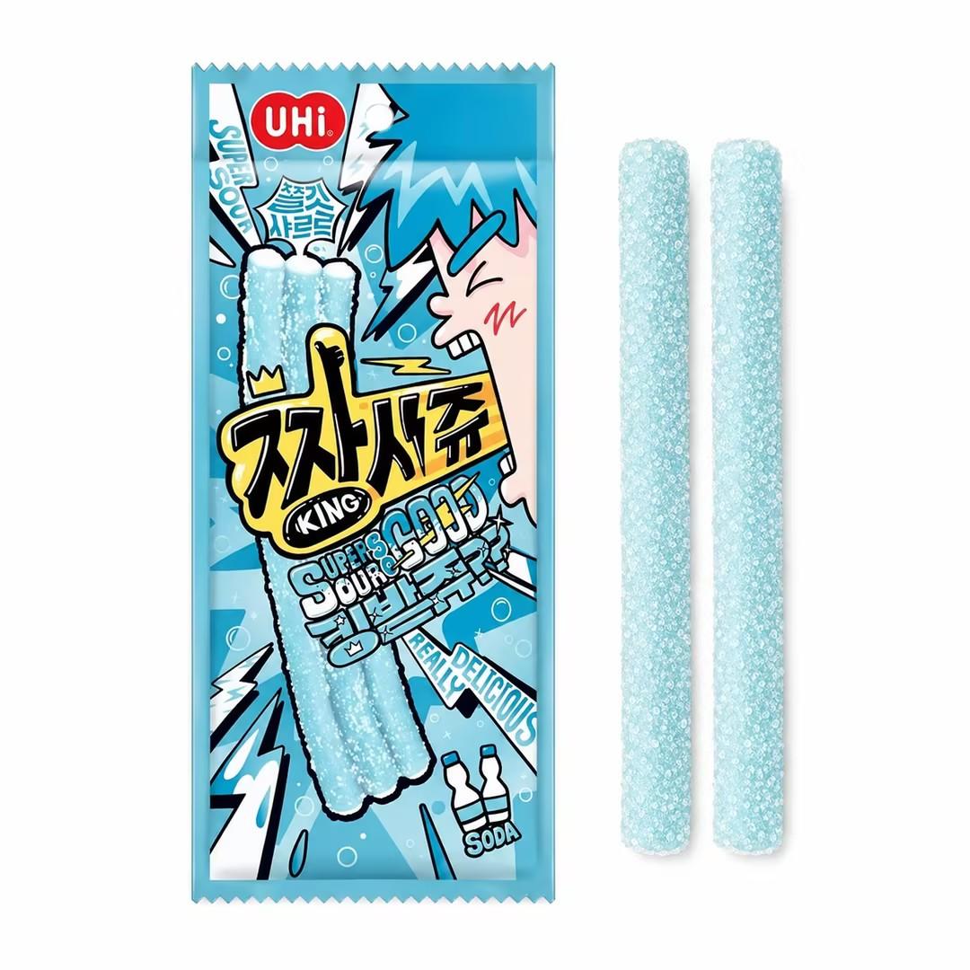 YEM Soda Flavor Sour Strip Gummy Candy 2pcs | Refreshing soda taste, chewy texture, sour sugar coating