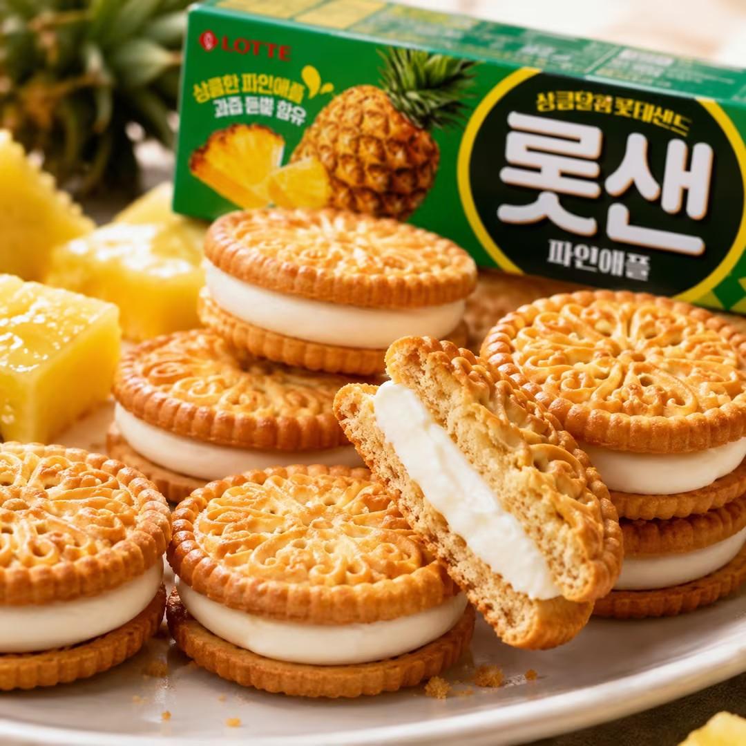 Lotte Pineapple Filled Biscuits 105g