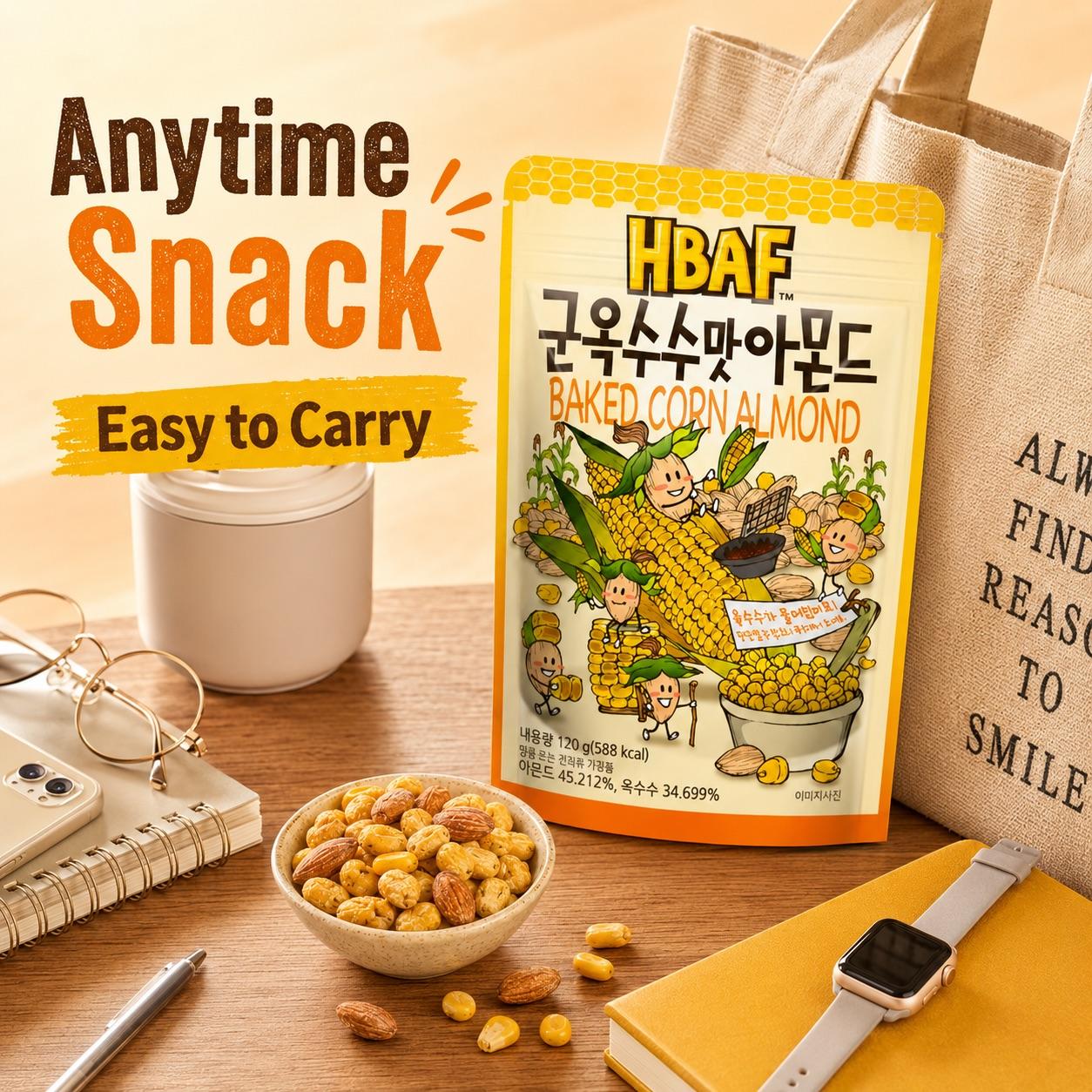 HBAF Baked Corn Almond 120g