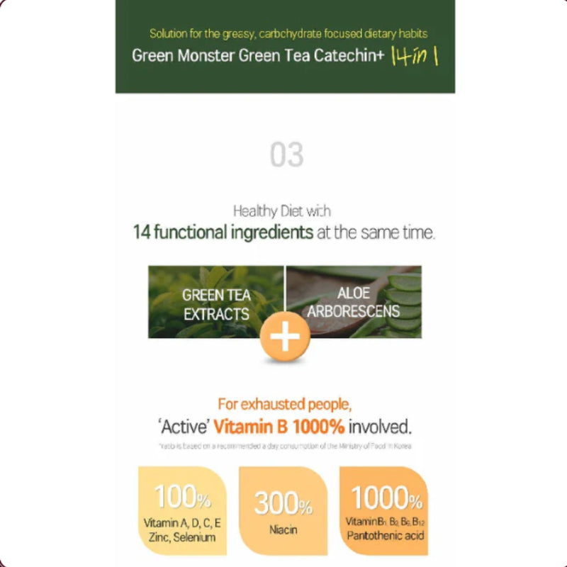 Green Monster Diet 14 in 1 Green Tea Catechin+ 28 Tablets