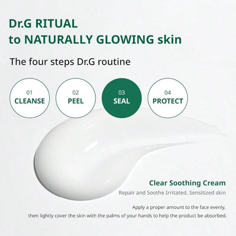 Dr.G Red Blemish Clear Soothing Cream 30ml/1.01 Oz, Calming Moisturizer For Sensitive & Acne-Prone Skin