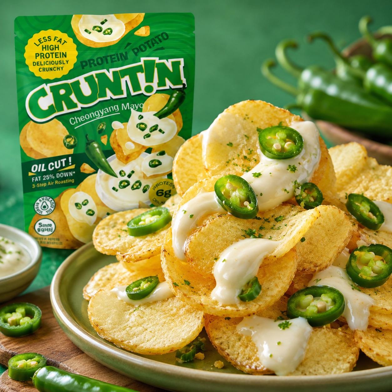 CRUNTIN 5mm Whole Potato Chips Cheongyang Mayo 55g