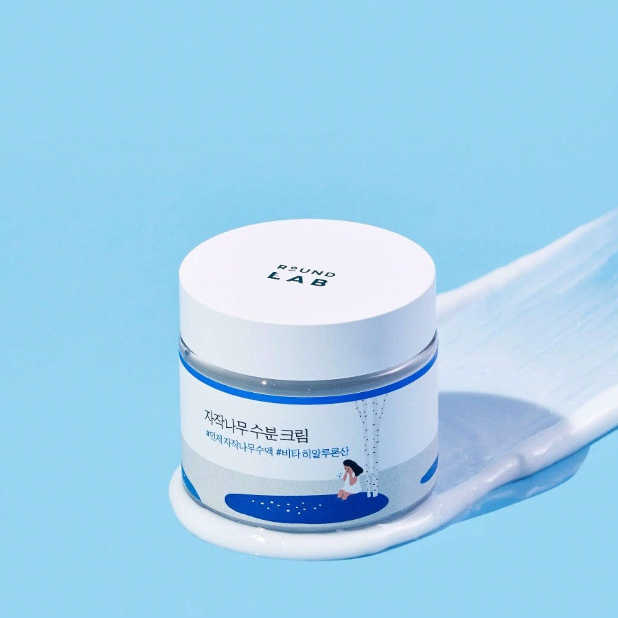 ROUND LAB Birch Juice Moisturizing Cream 80ml / 2.7 Fl.Oz – Deep Hydration, Lightweight Face Moisturizer, Soothing, Sensitive Skin, Oil-Free, Nourishing, Fast-Absorbing, Skin Barrier Repair
