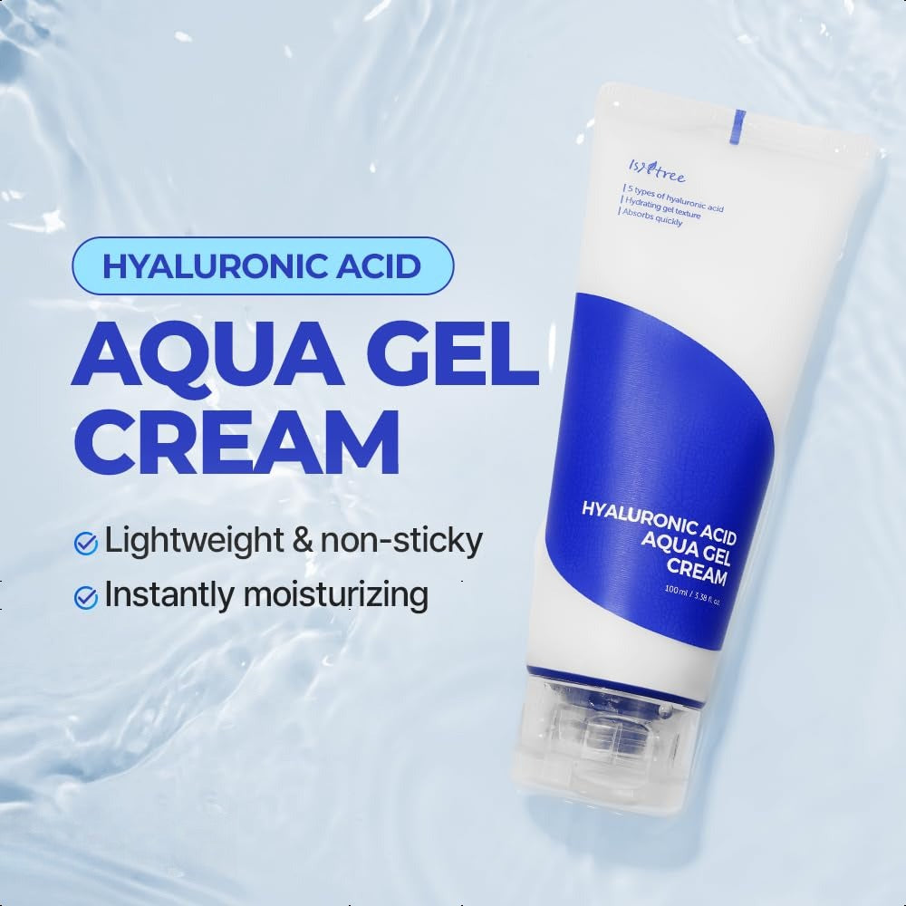 IsNtree Hyaluronic Acid Aqua Gel Cream 100ml, Best for  All Skin Types Especially Oily and Combination Skin