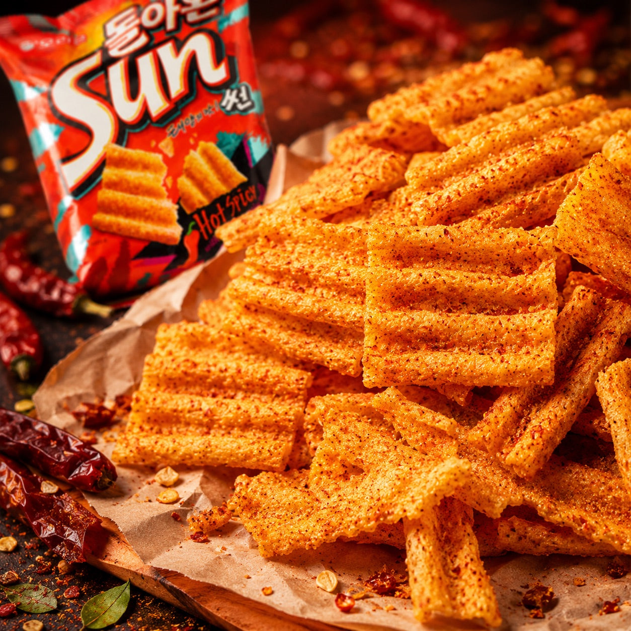ORION Wavy Corn Chips Classic Hot‑Spicy Flavor 70gxxxxx