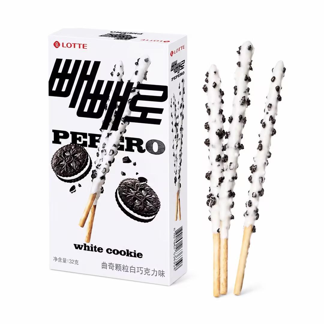Lotte Pepero Cookie Crumb White Chocolate Biscuit Sticks 32g