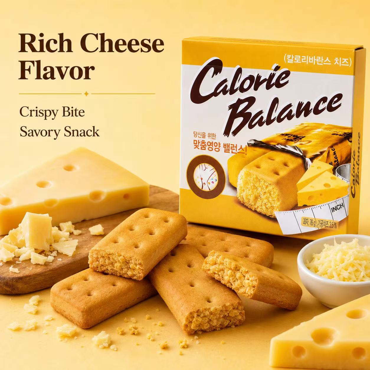 Haitai Cheese Compressed Biscuits 76g | Rich spicy cheese aroma