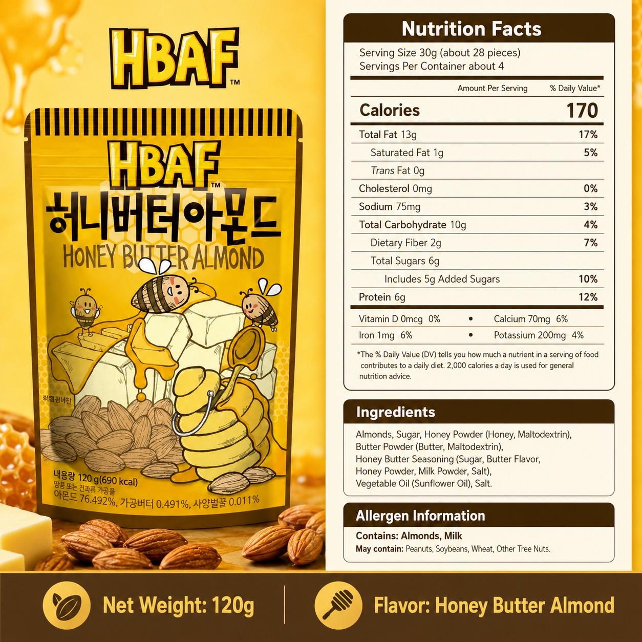 HBAF Honey Butter Almond 120g