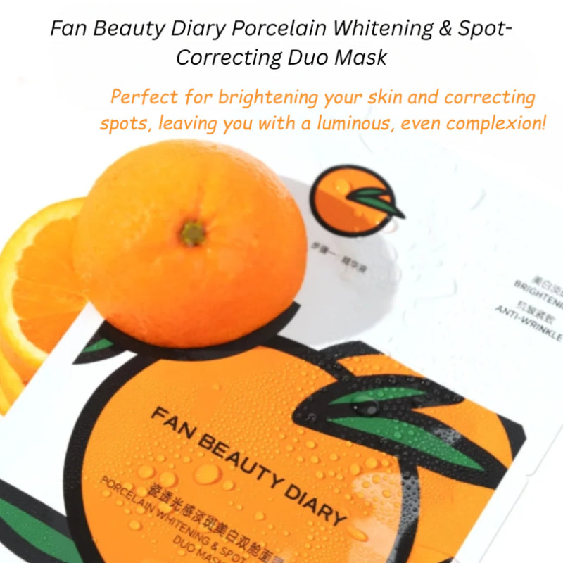 FAN BEAUTY DIARY Porcelain Whitening & Spot-Correcting Duo Mask 33ml*5pcs