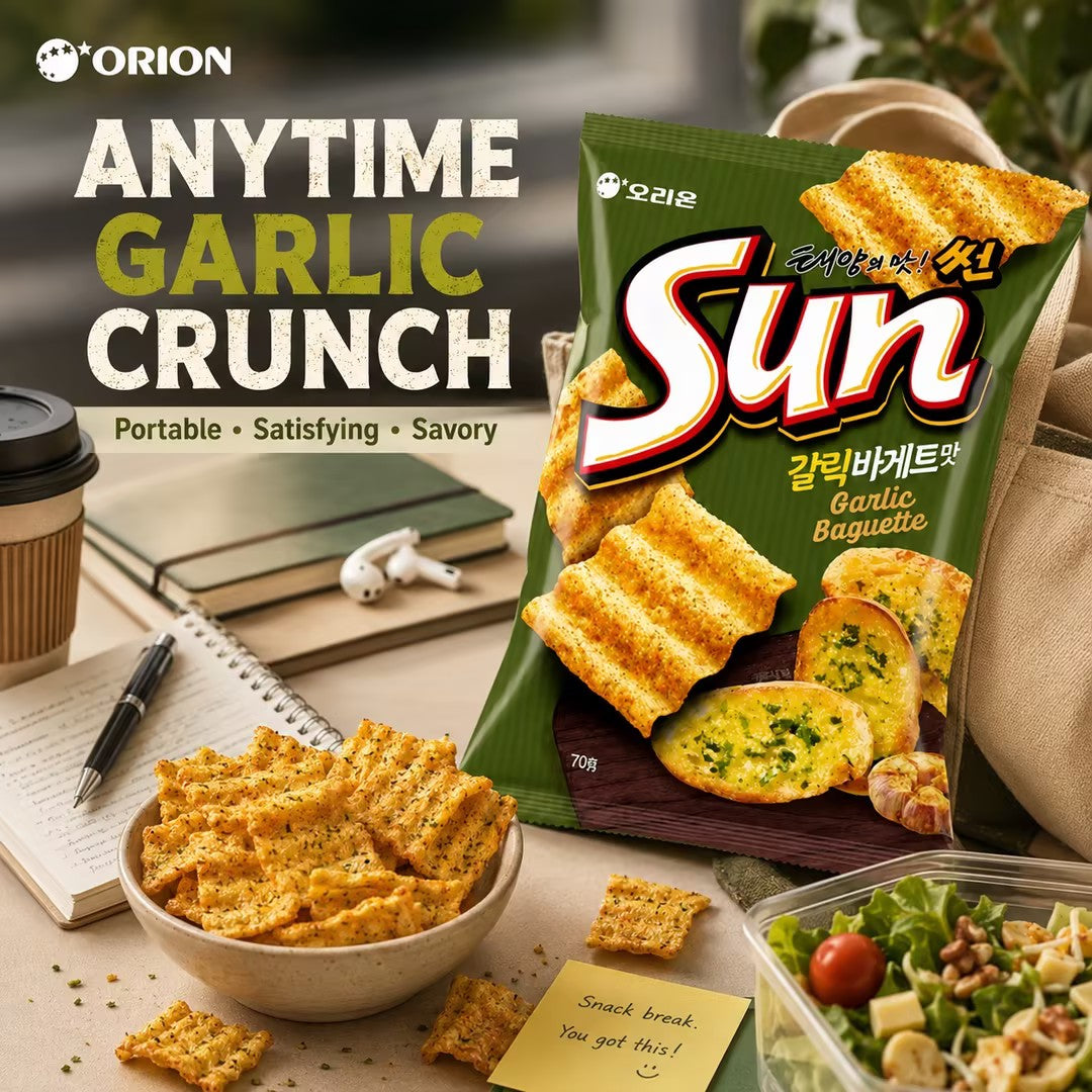 ORION Wavy Corn Chips French Garlic Bread Flavor 70g