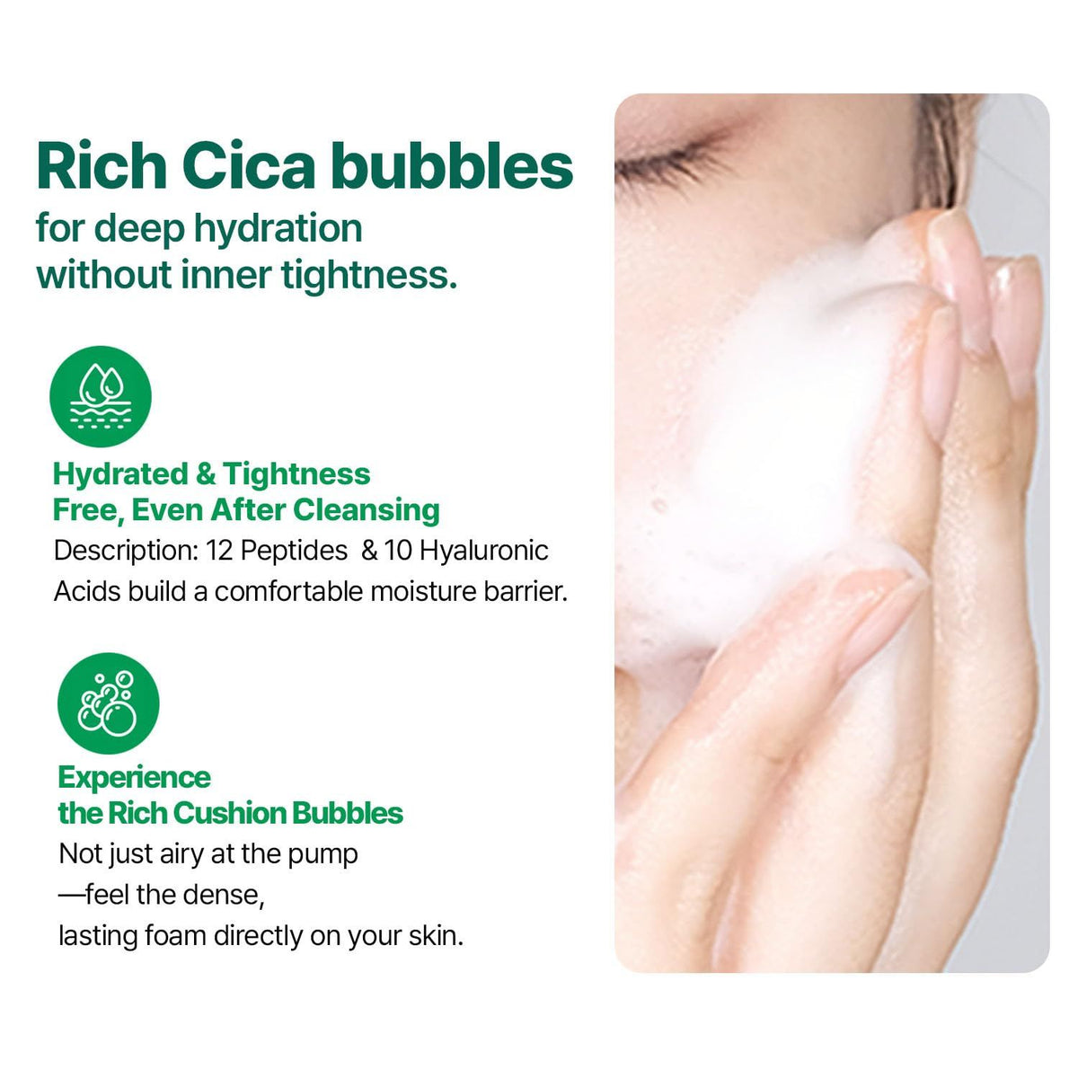 BIOHEAL BOH Panthenol Centella Bubble Cleanser 150ml, Foaming Facial Cleanser, Soothing & Repairing
